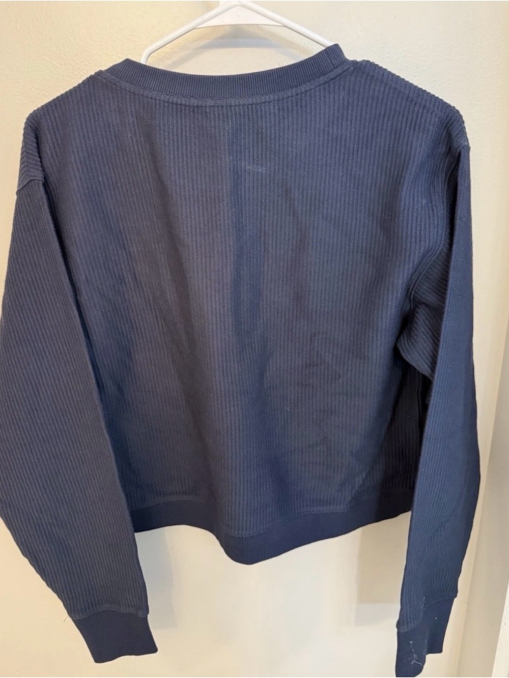 Ballerina farm Navy Ribbed Crewneck Sweater for women medium - Picture 2 of 4